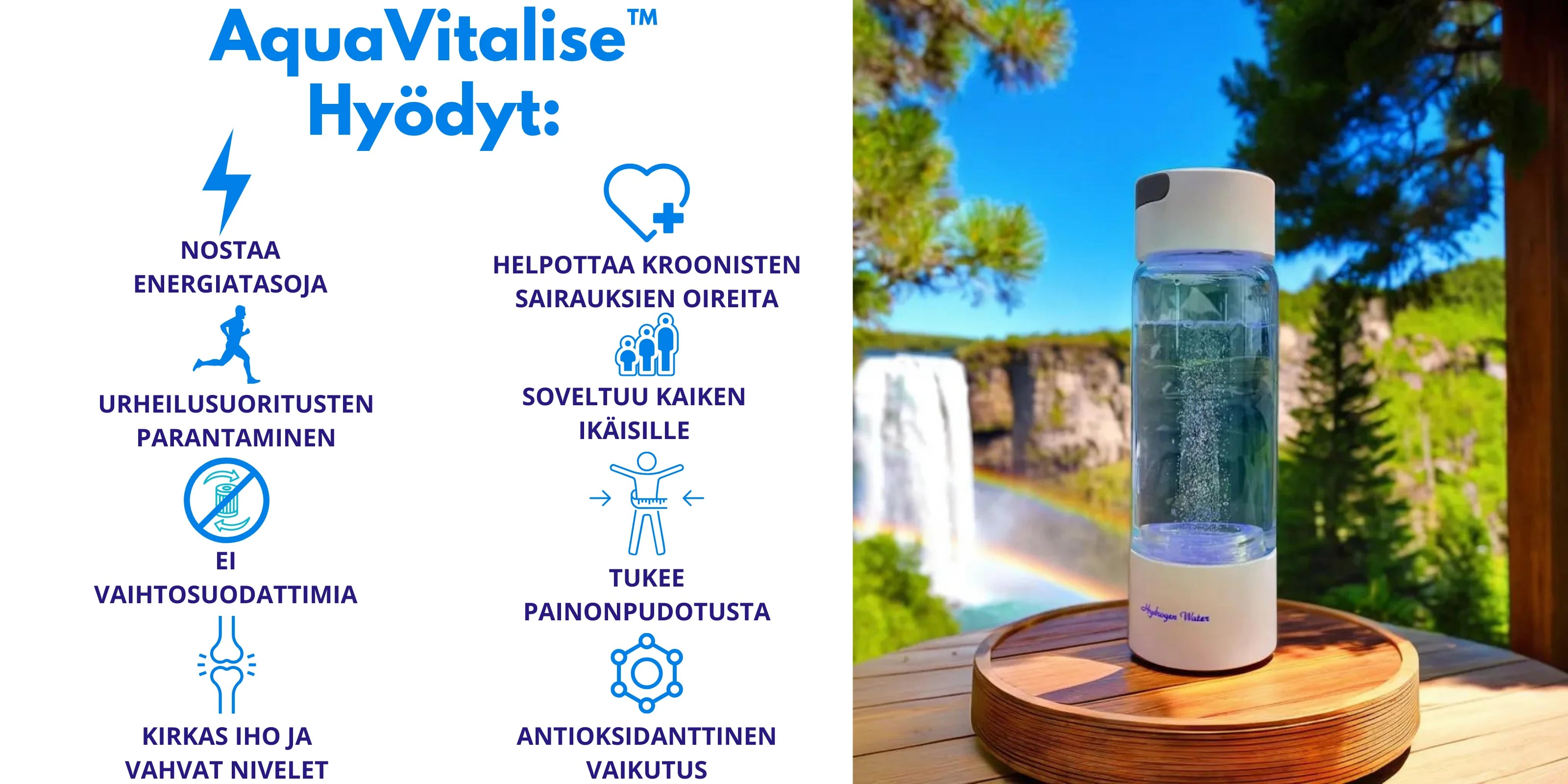 AquaVitalise tarjoaa monia terveyshyötyjä, jotka parantavat yleistä hyvinvointia ja terveyttä.